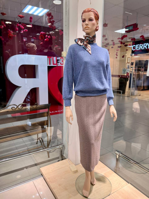 Юбка бежевая - фото